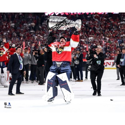 Sergei Bobrovsky Florida Panthers Autographed Fanatics Authentic 2025 Stanley Cup Champions 16 x 20 Raising Cup Photograph