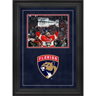 Matthew Tkachuk Florida Panthers Autographed Fanatics Authentic 2025 Stanley Cup Champions Deluxe Framed 8 x 10 Raising Cup Photograph