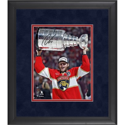 Carter Verhaeghe Florida Panthers Autographed Fanatics Authentic 2025 Stanley Cup Champions Framed 8 x 10 Raising Cup Photograph
