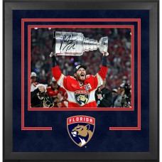Matthew Tkachuk Florida Panthers Autographed Fanatics Authentic 2025 Stanley Cup Champions Deluxe Framed 16 x 20 Raising Cup Photograph