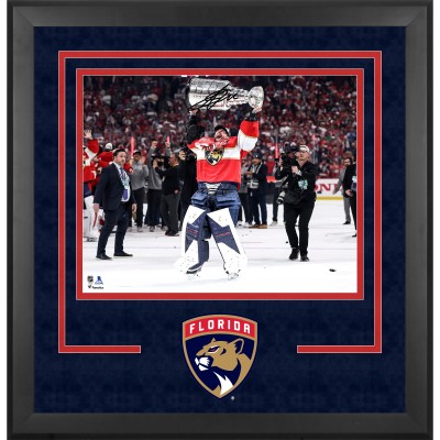 Sergei Bobrovsky Florida Panthers Autographed Fanatics Authentic 2025 Stanley Cup Champions Deluxe Framed 16 x 20 Raising Cup Photograph