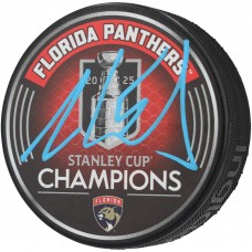 Aaron Ekblad Florida Panthers Autographed Fanatics Authentic 2025 Stanley Cup Champions Hockey Puck