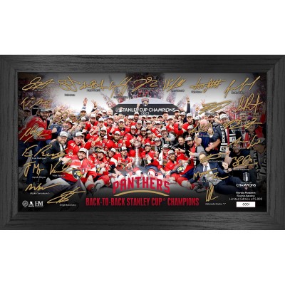 Постер Florida Panthers Highland Mint 2025 Stanley Cup Champions 12 x 20 Tradition Signature Frame