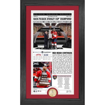 Монета и фотография Florida Panthers Highland Mint 2025 Stanley Cup Champions 12 x 20 Front Page News Cover Bronze