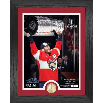 Фото Florida Panthers Matthew Tkachuk Highland Mint 2025 Stanley Cup Champions 13 x 16 Raising the Stanley Cup Bronze Coin Photo Mint