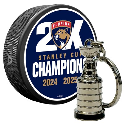 Шайба и брелок Florida Panthers Two-Time Stanley Cup Champions