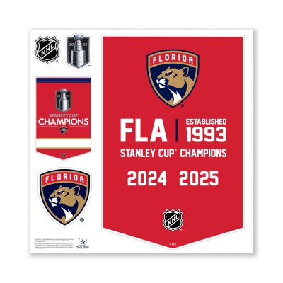 Набор наклеек Florida Panthers 2025 Stanley Cup Champions 28 x 50 Banner Repositionable Wall