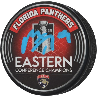 Matthew Tkachuk Florida Panthers Autographed Fanatics Authentic 2025 Eastern Conference Champions Hockey Puck