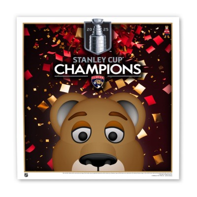 Плакат Florida Panthers 2025 Stanley Cup Champions 12 x 12 Minimalist Mascot Art