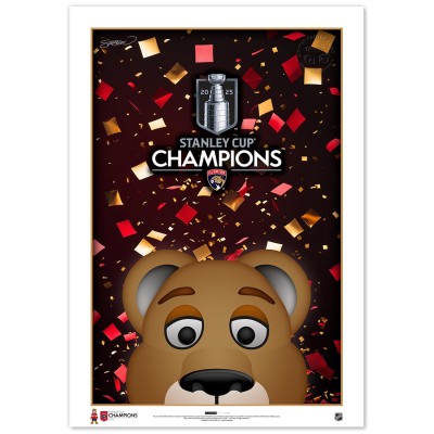 Плакат Florida Panthers 2025 Stanley Cup Champions 24 x 36 Minimalist Mascot Fine Art