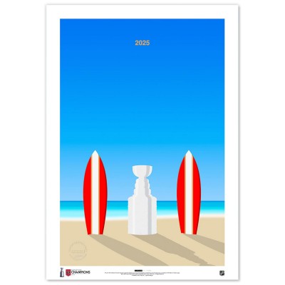 Плакат Florida Panthers 2025 Stanley Cup Champions 14 x 20 Minimalist Fine Art