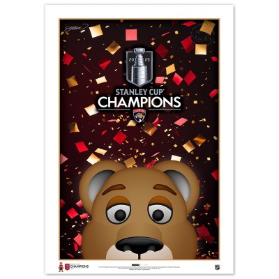 Плакат Florida Panthers 2025 Stanley Cup Champions 14 x 20 Minimalist Mascot Fine Art