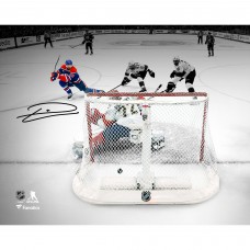 Leon Draisaitl Edmonton Oilers Autographed Fanatics Authentic 8 x 10 2025 Stanley Cup Final Game 1 Overtime Goal Spotlight Photograph