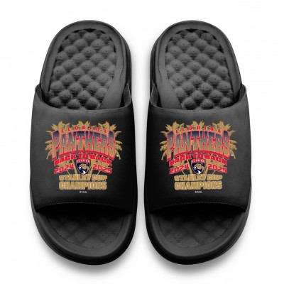 Подростковая Florida Panthers ISlide Black Back-To-Back Stanley Cup Champions Motive Slide Sandals