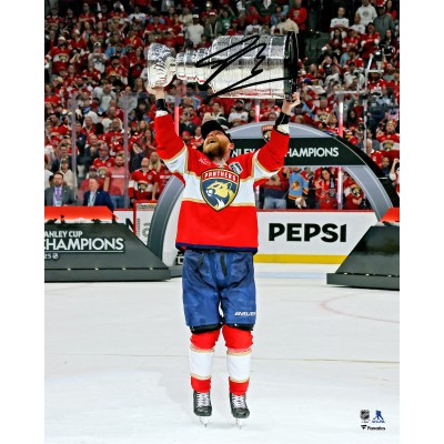 Sam Bennett Florida Panthers Autographed Fanatics Authentic 2025 Stanley Cup Champions 16 x 20 Raising Cup Photograph