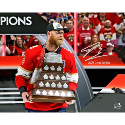 Sam Bennett Florida Panthers Autographed Fanatics Authentic 2025 Stanley Cup Champions 16 x 20 Raising Conn Smythe Photograph with 2025 Conn Smythe Inscription