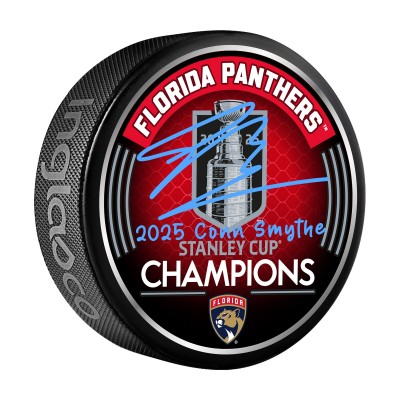 Шайба Sam Bennett Florida Panthers Autographed Fanatics Authentic 2025 Conn Smythe Winner with 2025 Conn Smythe Inscription
