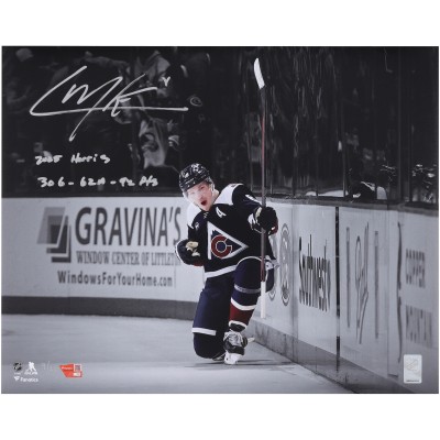 Cale Makar Colorado Avalanche Autographed Fanatics Authentic 16 x 20 Navy Jersey Celebration Spotlight Photograph with Multiple Inscriptions - Limited Edition of 25
