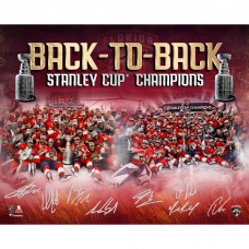 Florida Panthers Autographed Fanatics Authentic 16 x 20 Back-To-Back Stanley Cup Champions Stylized Photograph with Multiple Signatures - Limited Edition of 99
