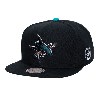 San Jose Sharks Mitchell & Ness Black Legendary Away Snapback Hat