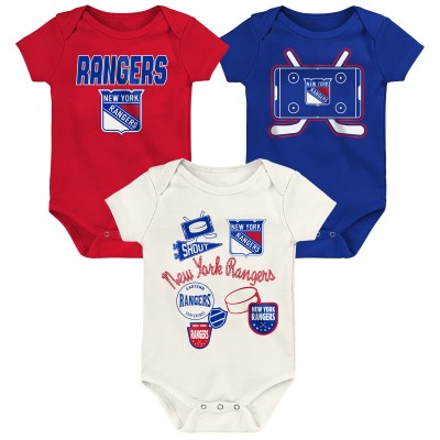 Малышам & Newborn New York Rangers Outerstuff Littlest Player Three-Pack Bodysuit Set