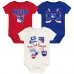 Малышам & Newborn New York Rangers Outerstuff Littlest Player Three-Pack Bodysuit Set