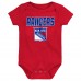 Малышам & Newborn New York Rangers Outerstuff Littlest Player Three-Pack Bodysuit Set