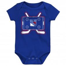 Малышам & Newborn New York Rangers Outerstuff Littlest Player Three-Pack Bodysuit Set