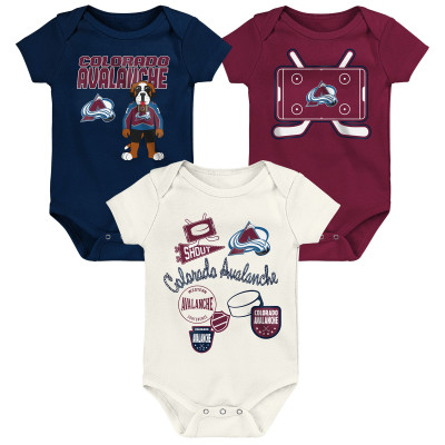 Малышам & Newborn Colorado Avalanche Outerstuff Littlest Player Three-Pack Bodysuit Set