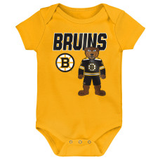 для малыша & Newborn Boston Bruins Outerstuff Littlest Three-Pack Bodysuit Set