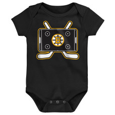 для малыша & Newborn Boston Bruins Outerstuff Littlest Three-Pack Bodysuit Set