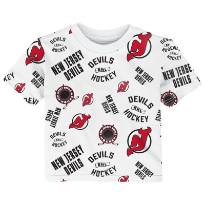 Футболка для малыша New Jersey Devils Outerstuff White Run Down Allover Print