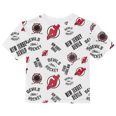 Футболка для малыша New Jersey Devils Outerstuff White Run Down Allover Print Футболка для малыша New Jersey Devils Outerstuff White Run Down Allover Print