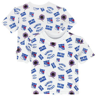 Футболка для малыша New York Rangers Outerstuff White Run Down All-Over-Print