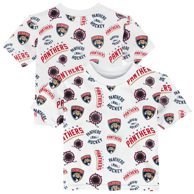 Футболка для малыша Florida Panthers Outerstuff White Run Down All-Over-Print
