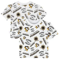 Футболка для малыша Pittsburgh Penguins Outerstuff White Run Down All-Over-Print