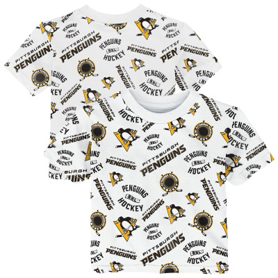Футболка для малыша Pittsburgh Penguins Outerstuff White Run Down All-Over-Print