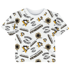 Футболка для малыша Pittsburgh Penguins Outerstuff White Run Down All-Over-Print