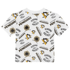 Футболка для малыша Pittsburgh Penguins Outerstuff White Run Down All-Over-Print