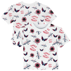 Детская Washington Capitals Outerstuff White Run Down All-Over-Print T-Shirt Детская Washington Capitals Outerstuff White Run Down All-Over-Print T-Shirt