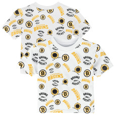 Футболка для малыша Boston Bruins Outerstuff White Run Down All-Over-Print