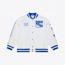 New York Rangers Mitchell & Ness White Arctic Lightweight Satin Full-Snap Jacket