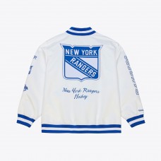 New York Rangers Mitchell & Ness White Arctic Lightweight Satin Full-Snap Jacket