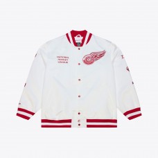Detroit Red Wings Mitchell & Ness White Arctic Lightweight Satin Full-Snap Jacket