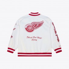 Detroit Red Wings Mitchell & Ness White Arctic Lightweight Satin Full-Snap Jacket