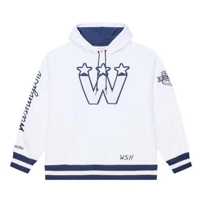 Washington Capitals Mitchell & Ness White Arctic Fleece Hoodie