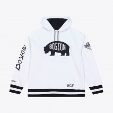 Boston Bruins Mitchell & Ness White Arctic Fleece Hoodie