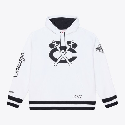 Chicago Blackhawks Mitchell & Ness White Arctic Fleece Hoodie
