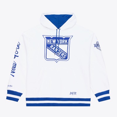 New York Rangers Mitchell & Ness White Arctic Fleece Hoodie