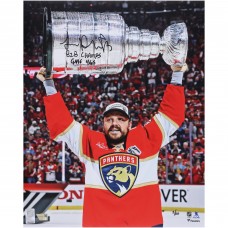 Sam Reinhart Florida Panthers Autographed Fanatics Authentic 2025 Stanley Cup Champions 16 x 20 Raising Cup Photograph with Multiple Inscriptions - Limited Edition of 50